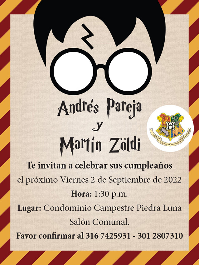 invitación harry potter